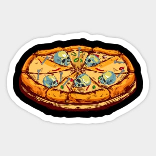 Pizza Skull Sticker